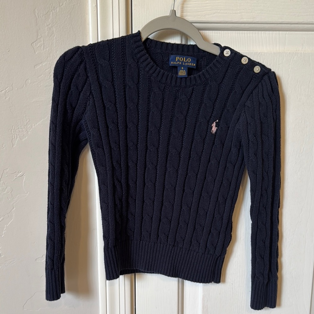 Polo by Ralph Lauren Navy Cable Knit Sweater